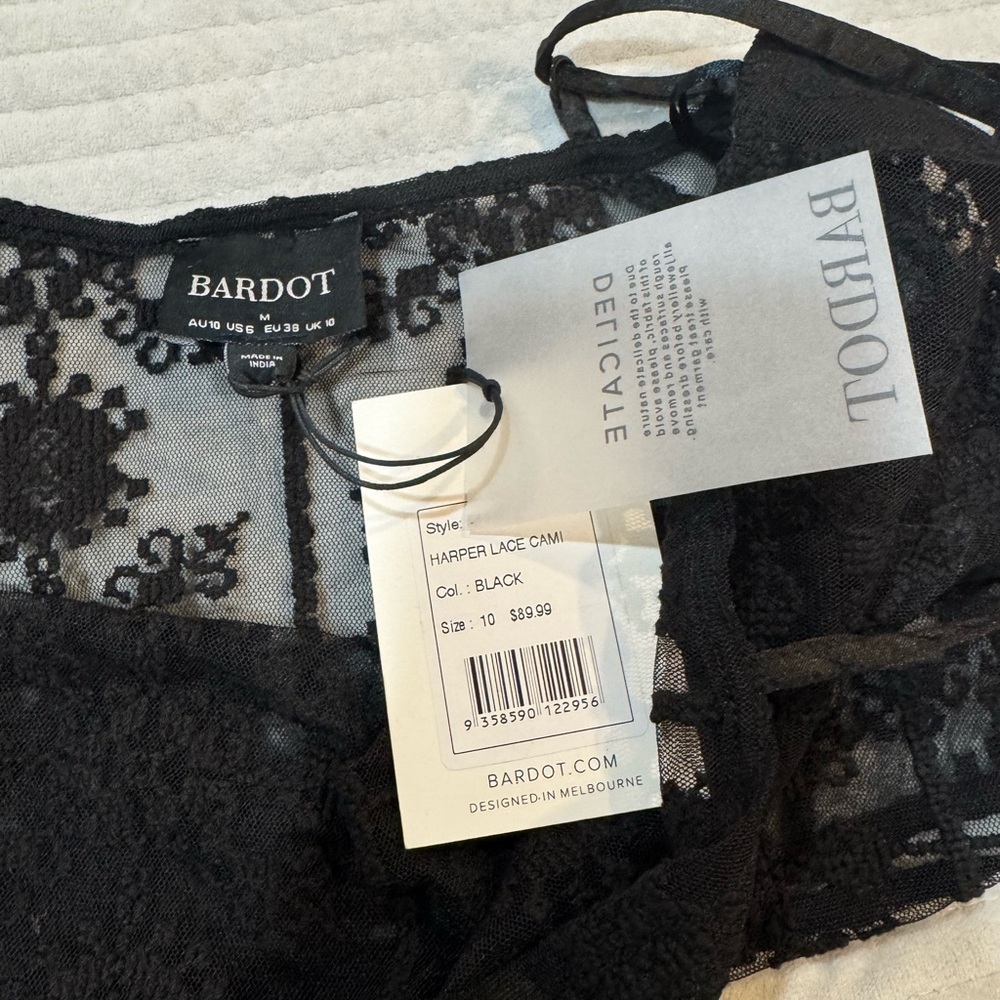 Bardot Black Harper Embroidered Lace Cami - Picture 3 of 5